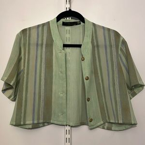 Cropped Button Up Shirt